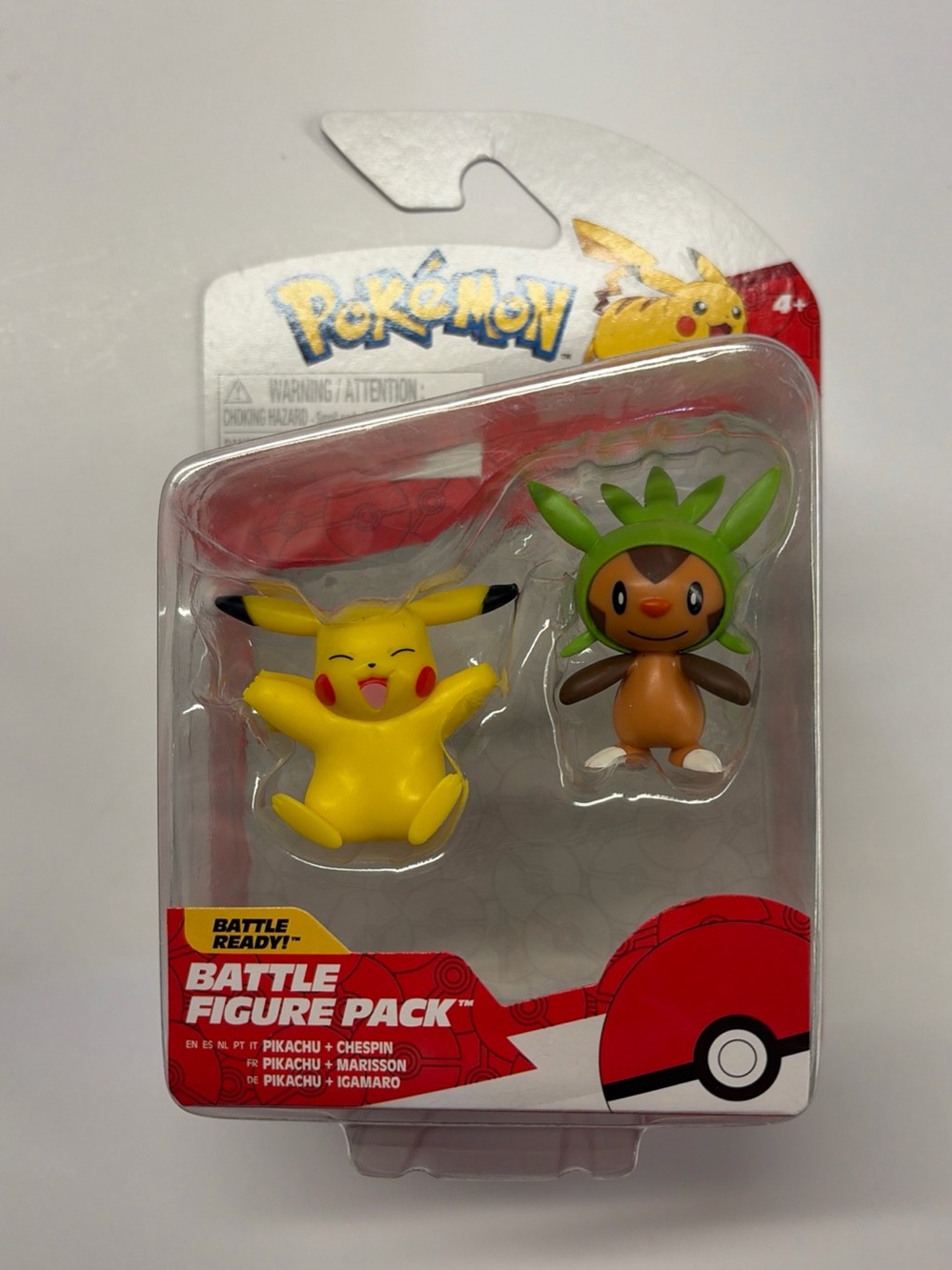 Pokemon Pikachu & Chespin Figure Duo - Yellow & Green